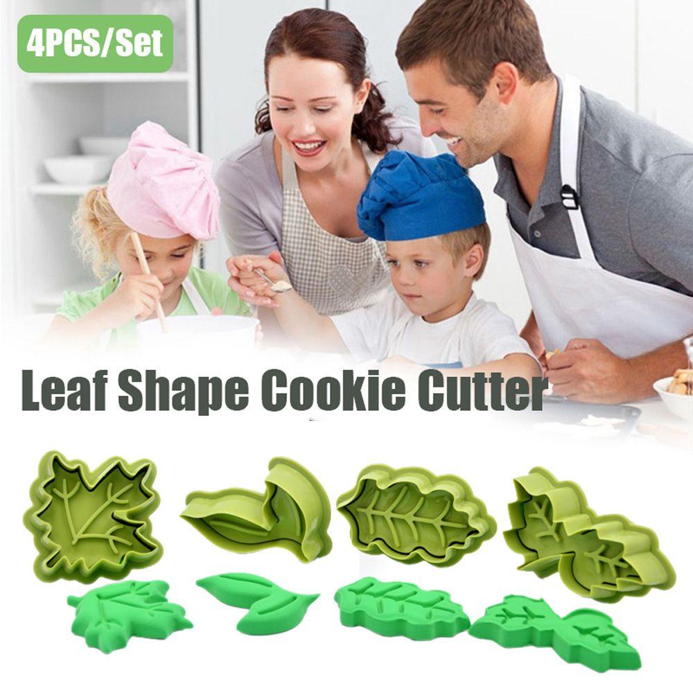 Set 4 Khuôn Làm Bánh Hình Chiếc Lá Bằng Thép Không Gỉ Tiện Dụng