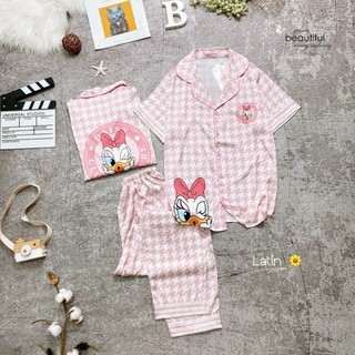 Đồ bộ Booboo Tay ngắn quần dài DISNEY Lụa latin mềm, mịn, có túi