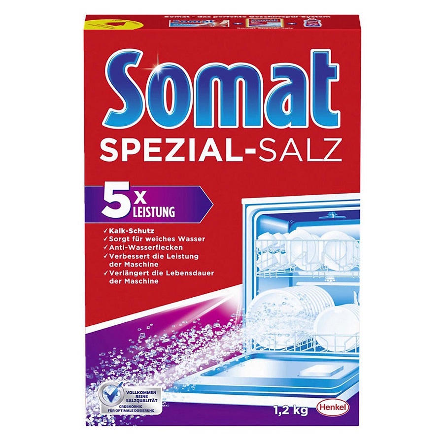 H9pj muối rửa bát Somat 1,2kg +chai nước làm bóng Somat 500 ml hàng Đức