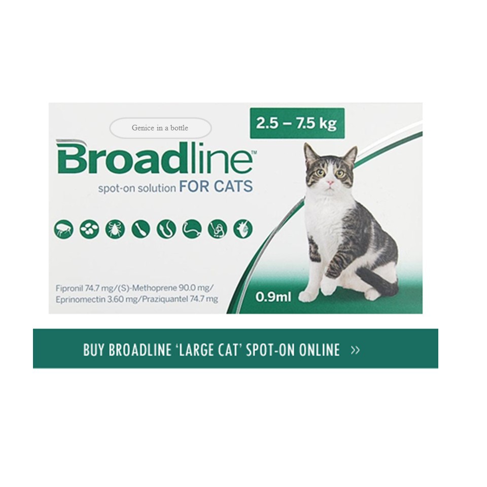 Nhỏ gáy phòng ve, rận, các loại giun kí sinh trùng cho mèo - Broadline