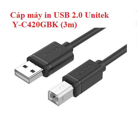 Cáp máy in USB 2.0 Unitek Y-C420GBK (3m)