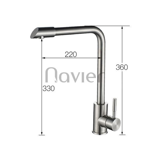 Vòi rửa chén, vòi rửa bát nóng lạnh, vòi rửa chén inox304 đầu xoay 360 Navier NV-202 tặng kèm dây cấp nóng lạnh