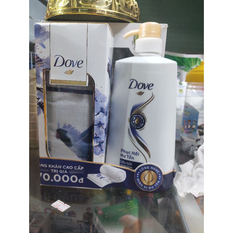 dầu gội Dove tặng khăn tắm cao cấp trị giá 70k