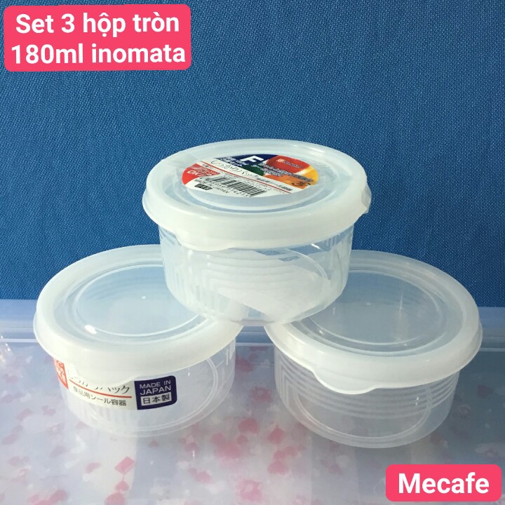 Set 3 hộp nhựa tròn 180ml