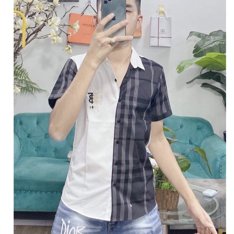 Áo sơ mi nam ngắn tay vải lụa kate mềm mịn cao cấp