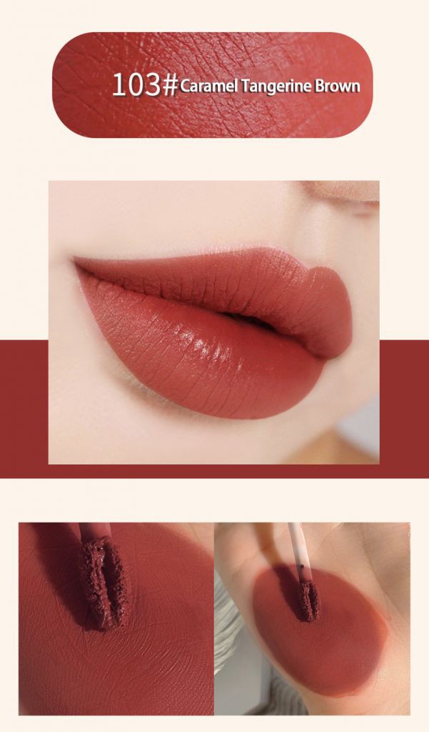 WODWOD Ice cream lip white light matte soft mist caramel orange brown milk tea mousse lip glaze techo | BigBuy360 - bigbuy360.vn