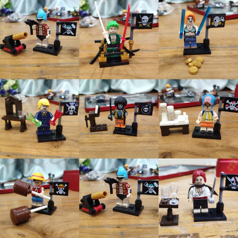 [mẫu hot] Bộ đồ chơi xếp hình lắp ghép lego one piece shank nami franky chopper luffy sanji zoro brook onepiece