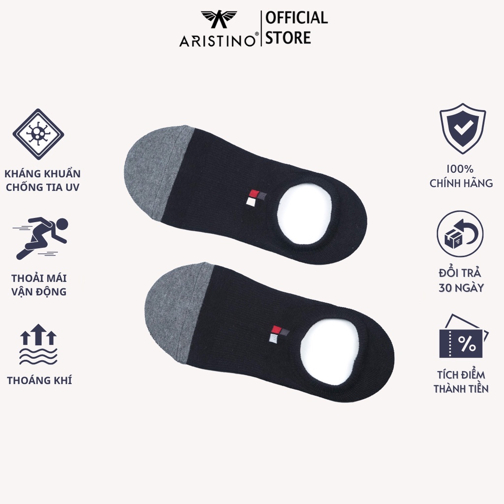 Tất nam giày lười cổ ngắn cao cấp ARISTINO - BIZMEN 100% cotton tự nhiên, kháng khuẩn khử mùi, thấm hút tốt - CO06