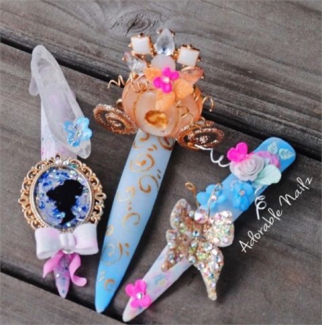 Sét móng thi đấu dài nhọn design fantasy