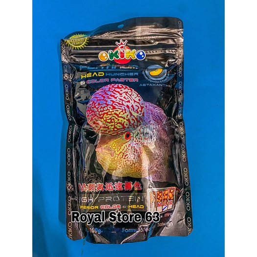 Platanium Head Huncher And Color Faster Okiko Đen Thái thức ăn cho La Hán 100g