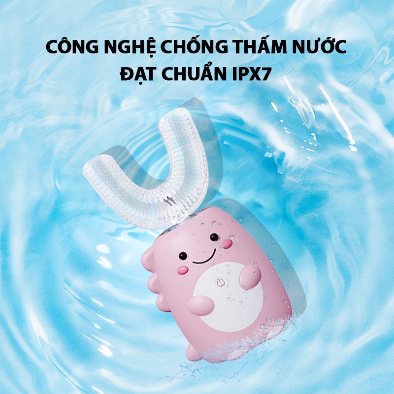 Bàn chải đánh răng chữ U- dành cho bé từ 2-13 tuổi với 3 tốc độ điều khiển – Chải sạch 360º - Đánh bay mọi vết bẩn