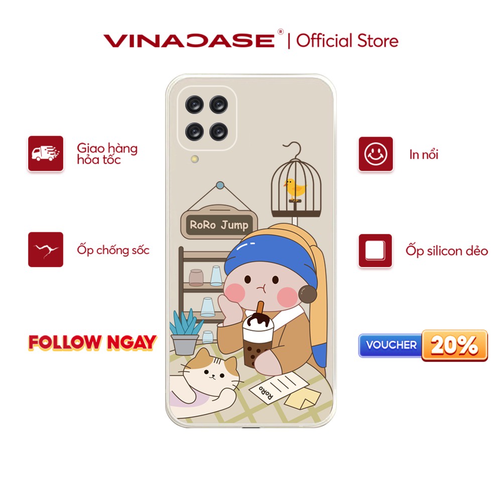 Ốp lưng Vina Case Samsung A52/A72/M10/J7 Prime/....Silicone TPU dẻo viền vuông bảo vệ camera hình Roro. Jump.