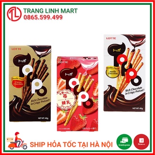 Bánh que Toppo nhân kem dâu/ vanilla chocolate/ Cocoa Chocolate 40g