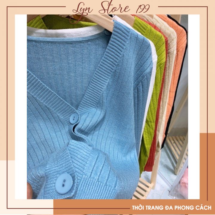 Áo Cardigan Len Cúc Mở Cho Nữ Cổ Chữ V Dệt Kim Dài Tay- Áo len Dài Tay Cho Nữ Nhiều Màu Freesize Mã 28