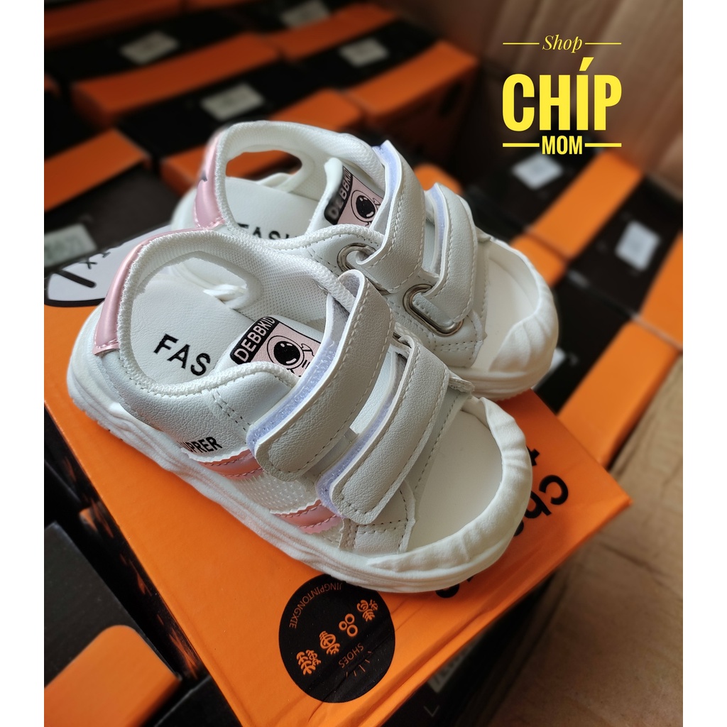 Sandal bé trai dép bé trai chống vấp bảo vệ chân kiểu dáng thể thao năng động đế êm 2 quai dán lưới hồng, đen A203