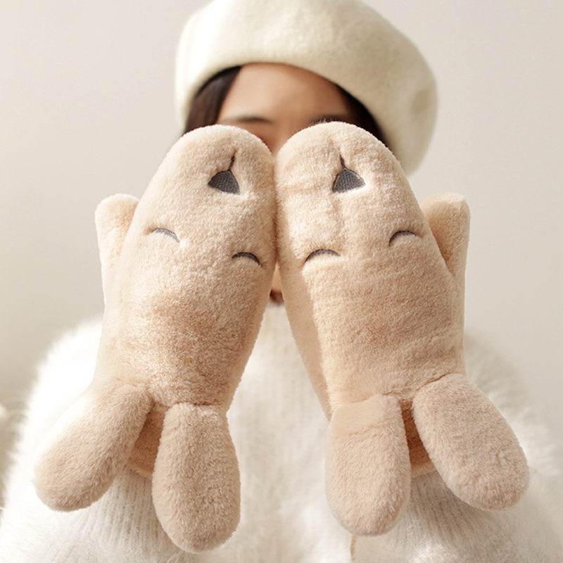 Găng Tay Giữ Ấm Hình Tai Thú Hoạt Hình Dễ Thương