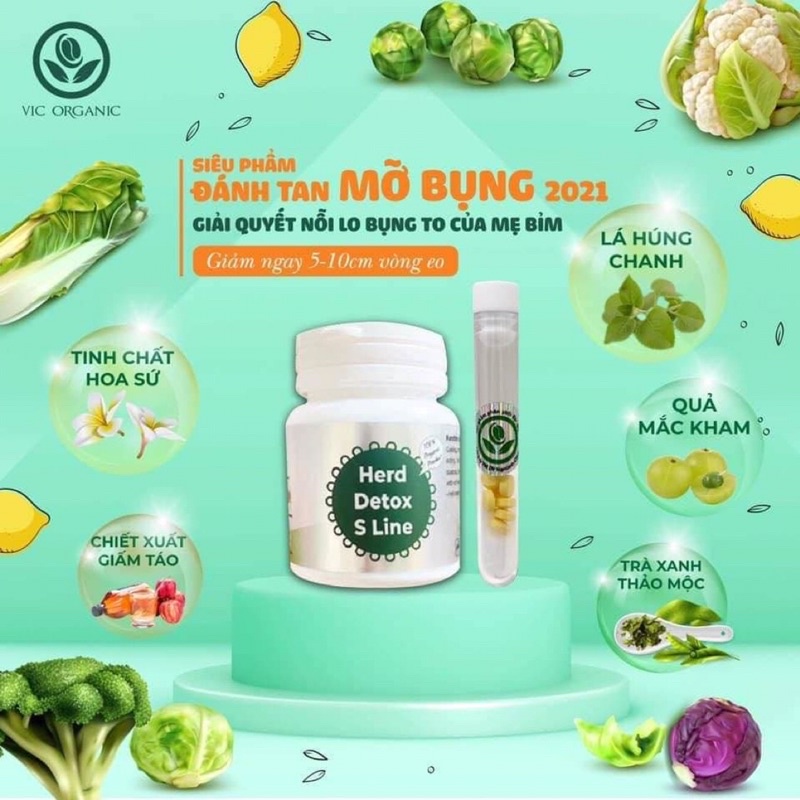 Giảm mỡ bụng Herd detox S line ( giảm 3-5cm/ liệu trình 20-25 ngày)