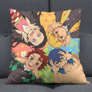 (nhiều mẫu) Gối IN HÌNH Genshin Kimetsu One Piece Attack On Titian Miku Haikyuu Conan Thiên quan Re:zero Horimiya Conan