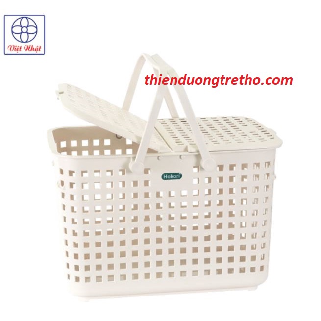 Làn Đi Sinh Đựng Đồ Đi Sinh Có Nắp Nhựa HOKORI- Giỏ Đựng Quần Áo
