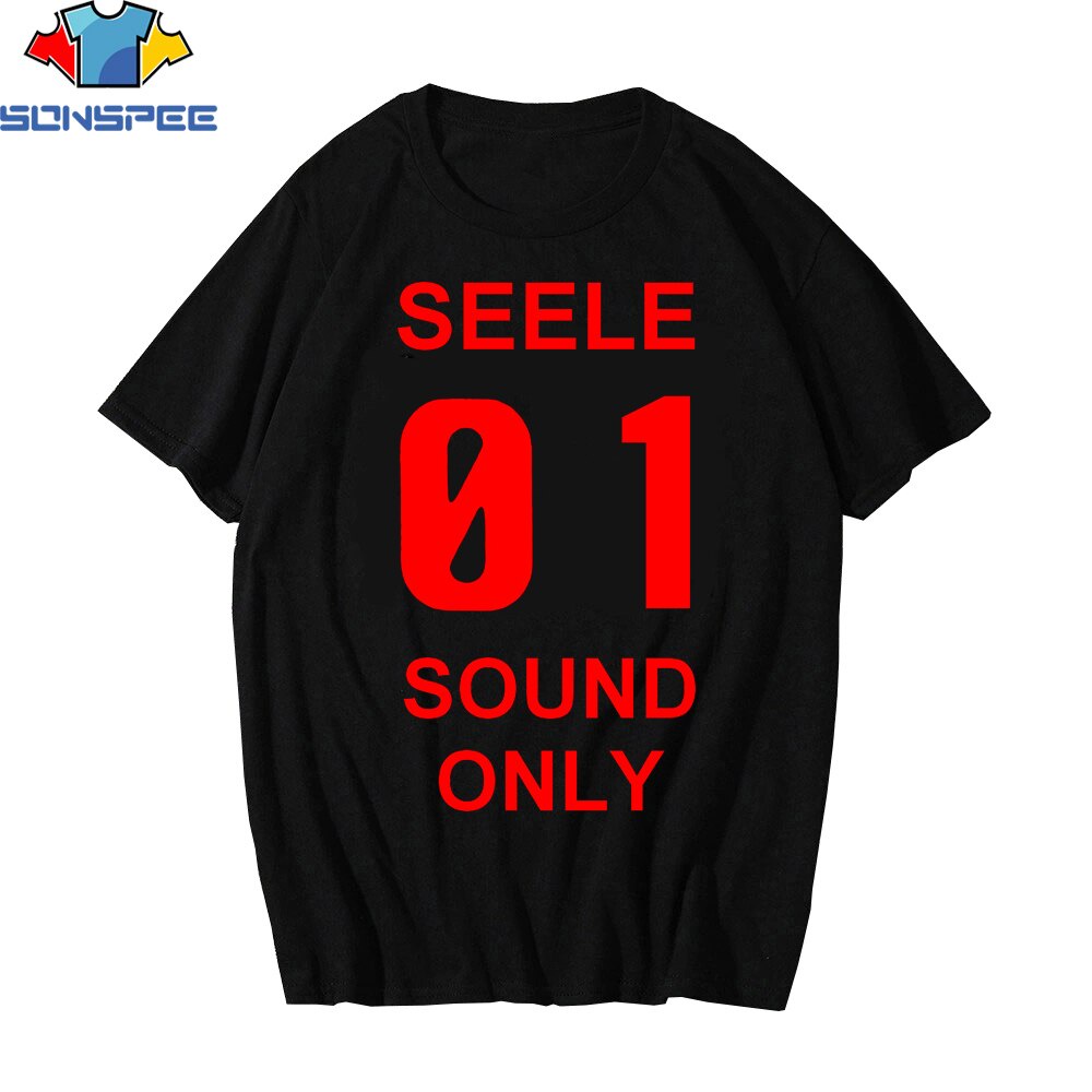 Áo Thun Đen Cổ Tròn In Hình Sonspee Evangelion Vui Nhộn Phong Cách Harajuku Thời Trang Mùa Hè Cho Nam Và Nữ