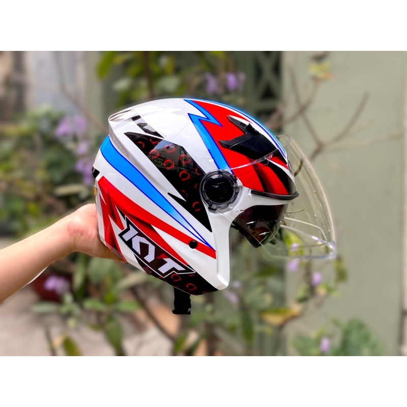 MŨ BẢO HIỂM 3/4 2 Kính M268 tem Dragon Boy lên logo KYT, bảo hành 12 tháng