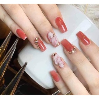 hoa cúc vẽ, hoa bột nail gắn móng