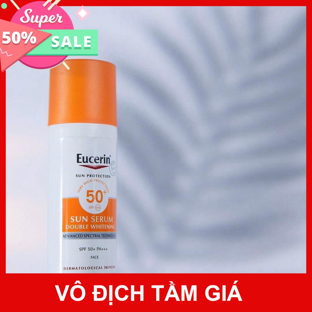 [CHÍNH HÃNG] Tinh chất chống nắng giúp giảm thâm nám, dưỡng trắng da Eucerin Sun Serum Double Whitening SPF50+ 50ml