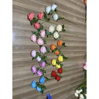 Trà mộc miên 3 bông Hoa trà giả Hia nhựa giả