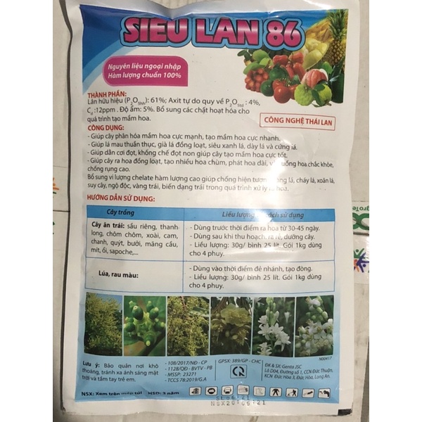 SIÊU LÂN 86 chuyên tạo mầm hoa-Kích bông đồng loạt