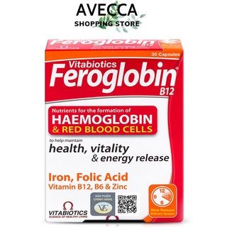 (Cam Kết Hàng Chính Hãng Giấy Tờ Đầy Đủ)Viên Uống Bổ Máu,Bổ Sung Sắt Vitabiotics Feroglobin B12 30 viên