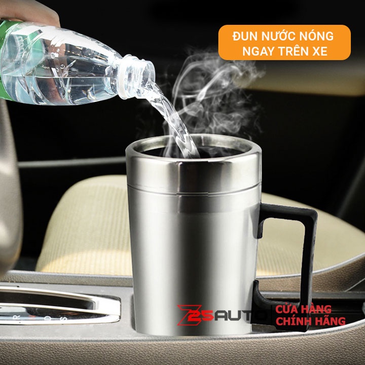 Bình đun nước nóng 12V cốc giữ nhiệt trên xe ô tô 300ml tiện dụng