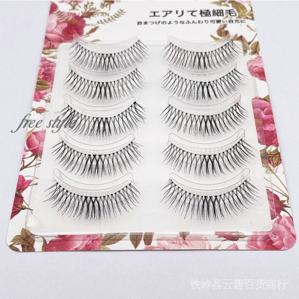 Năm Cặp Lông Mi Giả Tự Nhiên Mềm Mại Handmade Kiểu Chéo