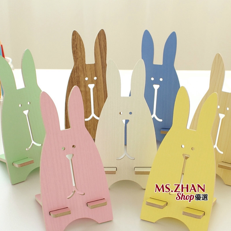 [Mã 12LSSALE20K hoàn 100% xu đơn 50k] Giá đỡ điện thoại di động bằng gỗ hình chú thỏ dễ thương tiện dụng