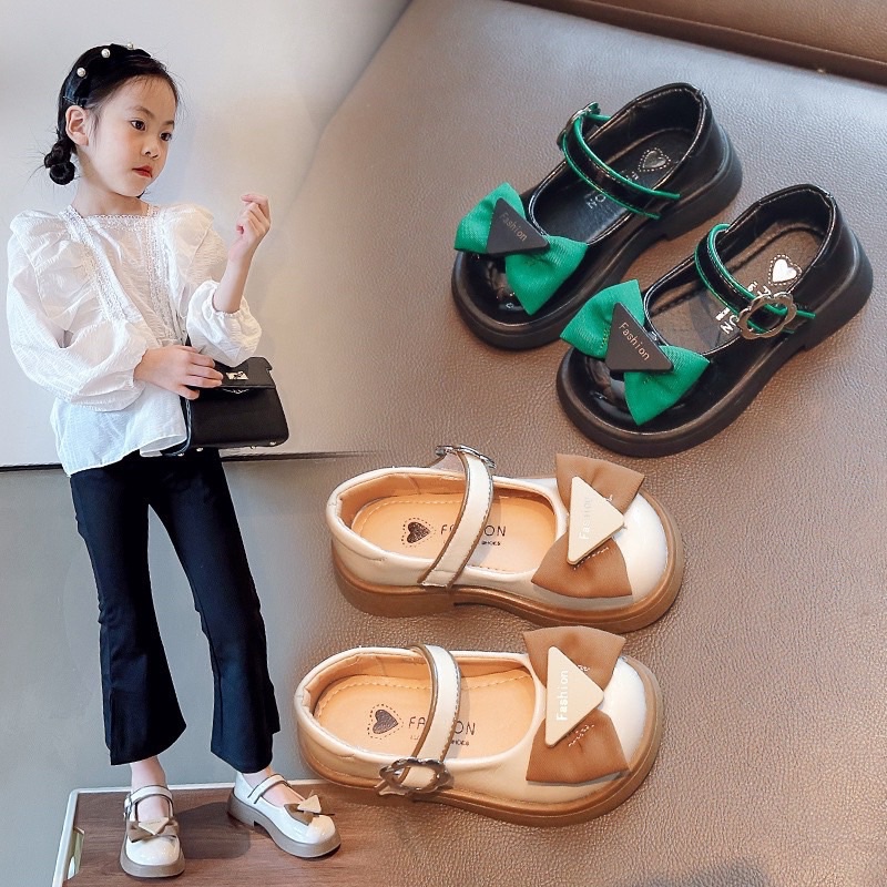 Giày búp bê bé gái nơ tam giác siêu xinh từ 3-12 tuổi