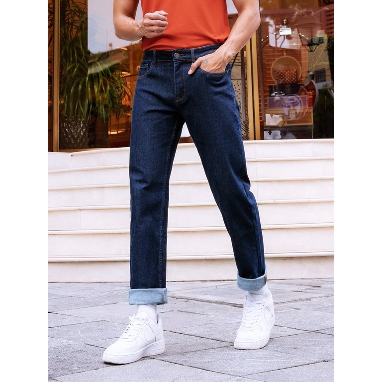 Quần Jean YODY Nam Regular Lycra Siêu Co Giãn Chất Liệu Thoáng Mát, Mềm Mịn, Đàn Hồi Tốt QJM5001