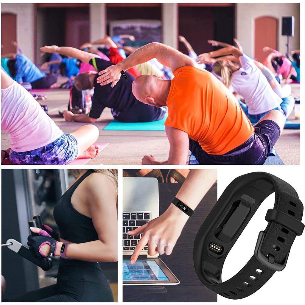 Dây Đeo Cổ Tay Bằng Silicon Có Thể Điều Chỉnh Thoáng Khí Cho Garmin vivosmart 5/Garmin smart5