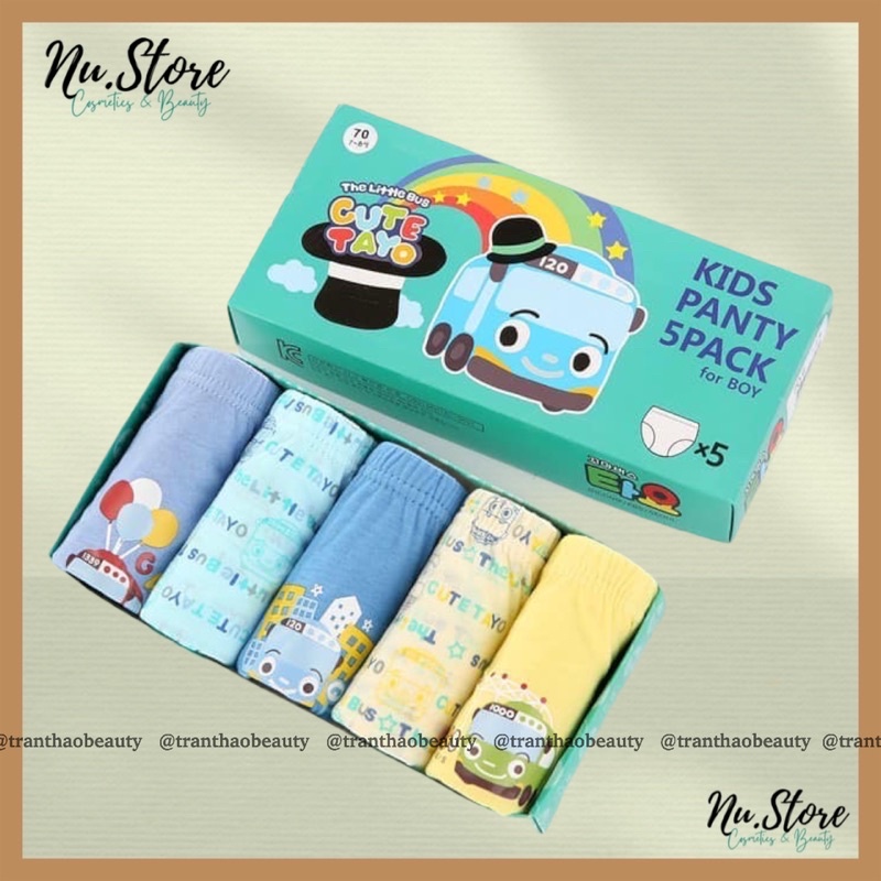 Set 5 Quần Lót Trẻ Em - Mẫu Xe Buýt Cute Tayo