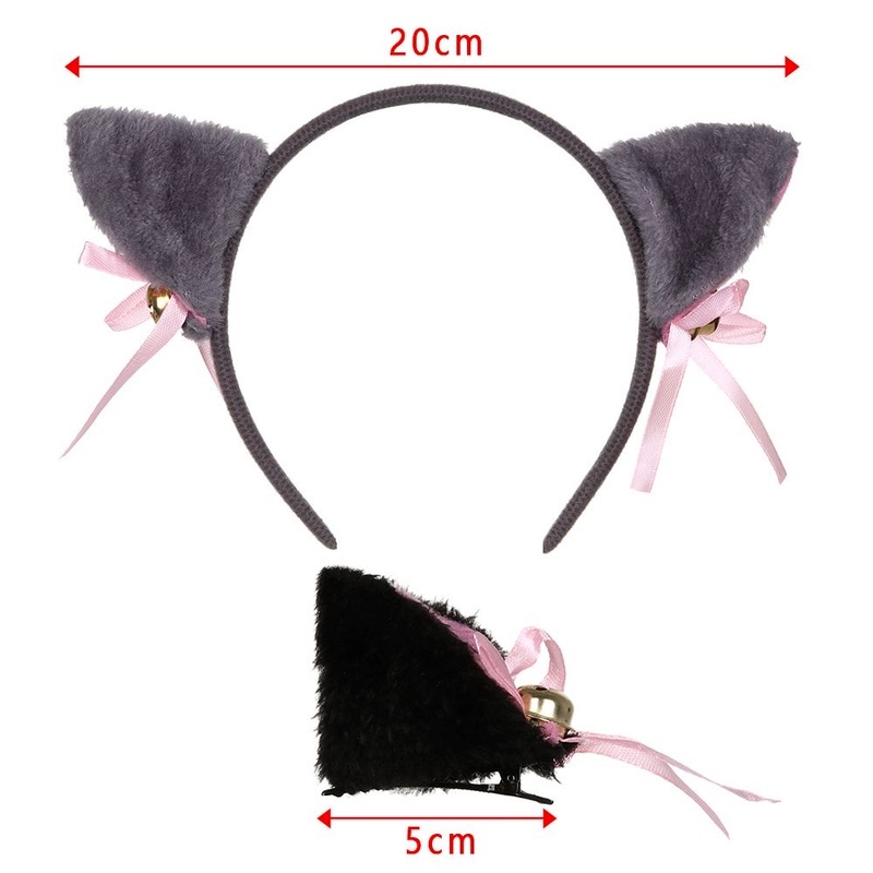 Cài tóc hình tai mèo vải lông nhung nhiều màu dễ thương