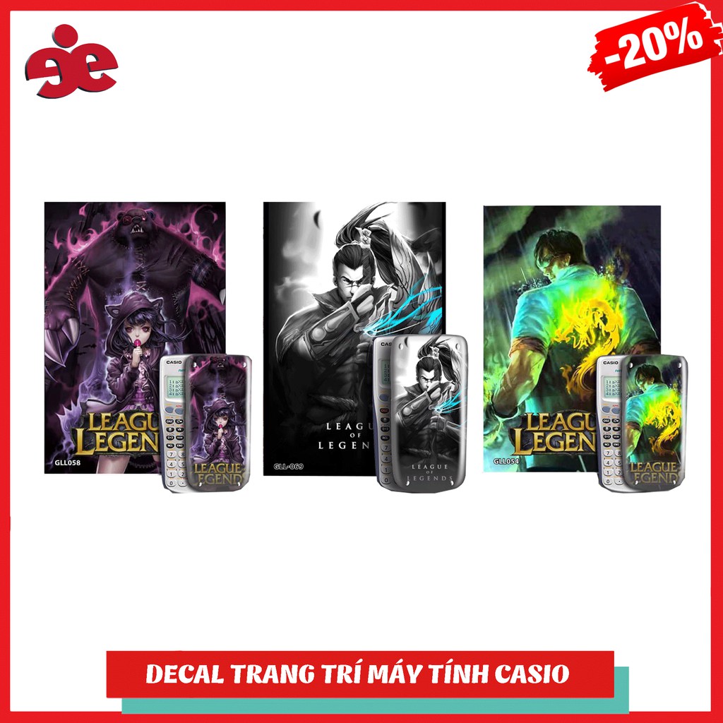 Bộ 6 decal trang trí máy tính casio/vinacal  - Combo siêu tiết kiệm