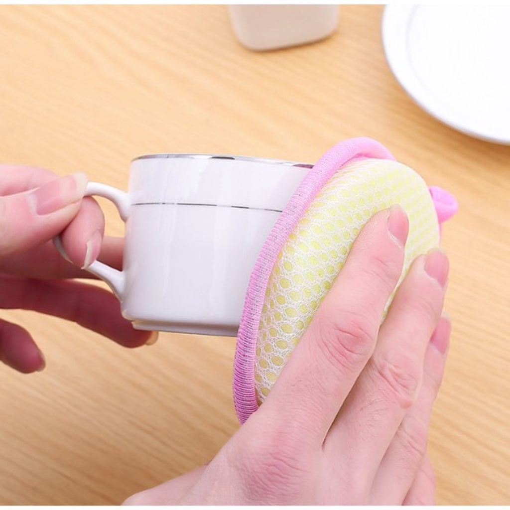 Miếng Rửa Bát 2 Mặt Kết Hợp Cọ Xoong Nồi Đa Năng Và Rửa Chén Bát Thông Minh