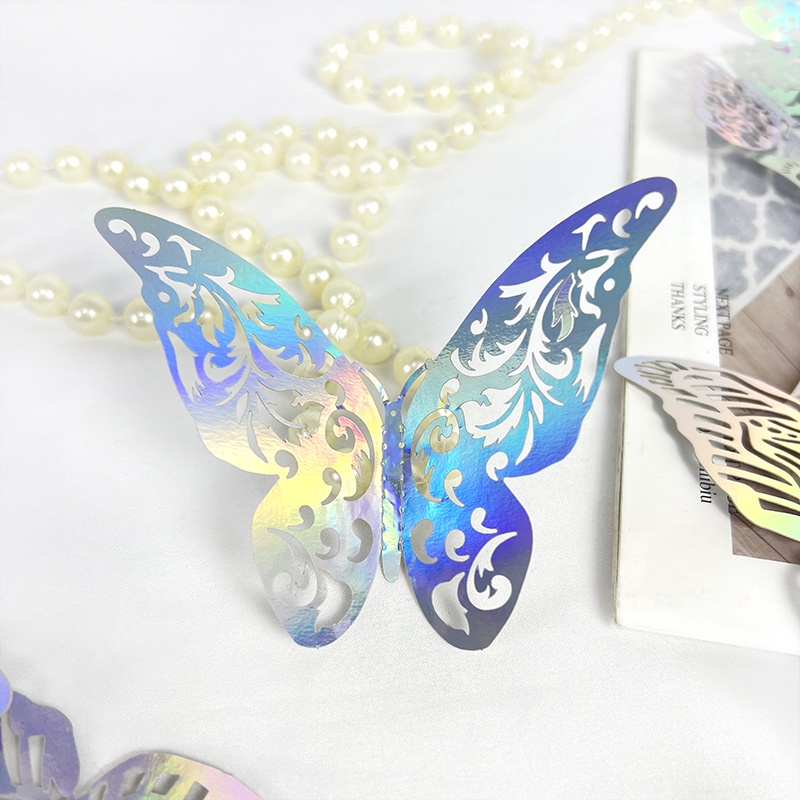 Bộ 12 Miếng Dán Tường Trang Trí Hình Bướm 3D DIY