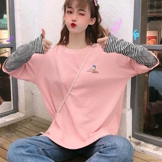 Áo Thun Tay Dài Phối Sọc