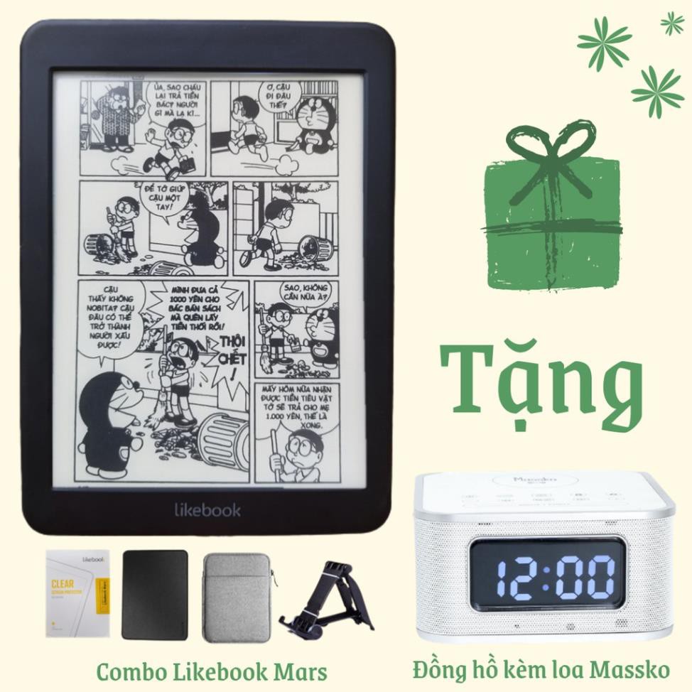 Combo: Máy đọc sách Likebook Mars + Bao da chính hãng + Dán màn hình + Túi chống sốc + Tặng Đồng hồ Massko | BigBuy360 - bigbuy360.vn