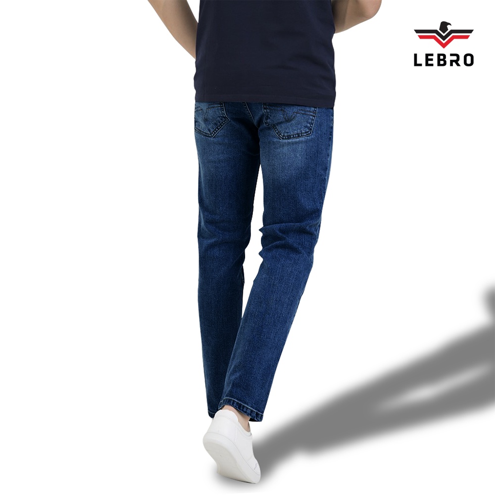 Quần jean dáng slimfit nam form skinny trơn  Hàng Xuất Khẩu LEBRO Quần bò nam co giãn đen xanh  LQJX01-22