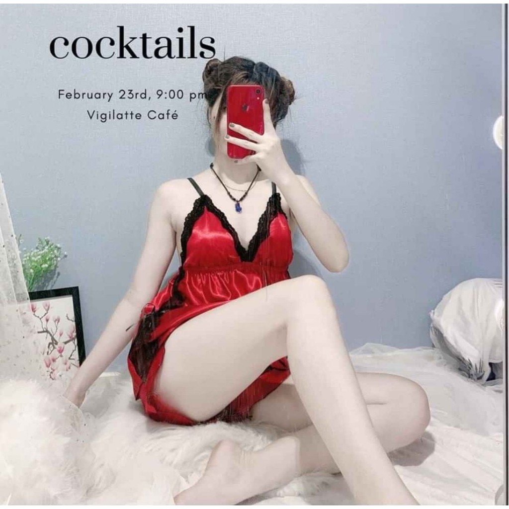 [KÈM ẢNH VIDEO THẬT] [Freesize 38-55kg] Đồ ngủ sexy nữ💫 Đồ ngủ hai dây phối ren chất lụa phi hai dây chất mịn quyến rũ | BigBuy360 - bigbuy360.vn