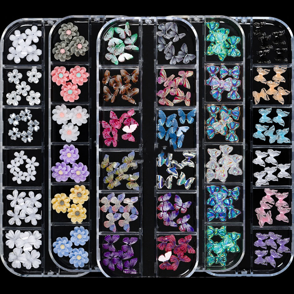 [Hàng mới về] Hộp đá giả đính móng trang trí nghệ thuật 3D nhiều mẫu tùy chọn