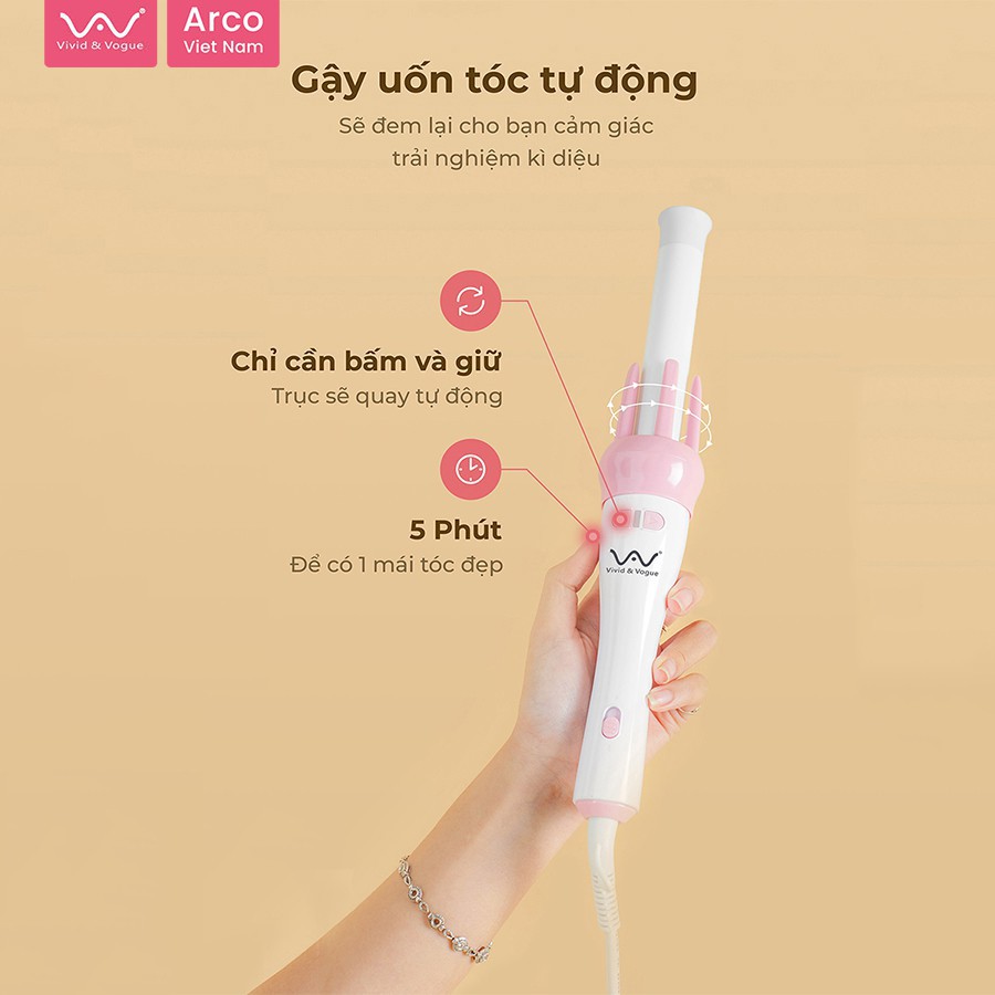 Gậy uốn Xoăn tự động xoay 360 VIVID &amp; VOGUE