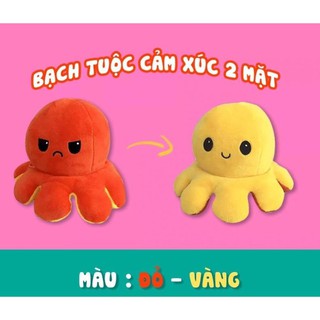 Bạch tuộc cảm xúc Bằng Vải Lông 2 Mặt Cảm Xúc Có Thể Đảo Ngược Tâm Trạng