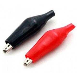 Kẹp cá sấu cỡ trung đầu đỏ đen 3.5cm (bộ 4 cái)