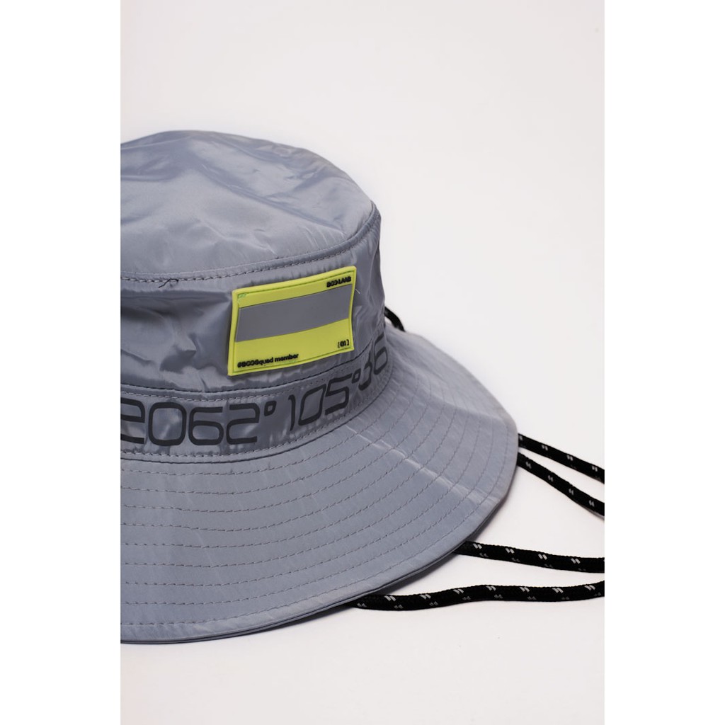 Mũ Bucket Unisex BOO Phối Dây Đeo Thời Trang Hàn Quốc Đính Patch BOOLAAB